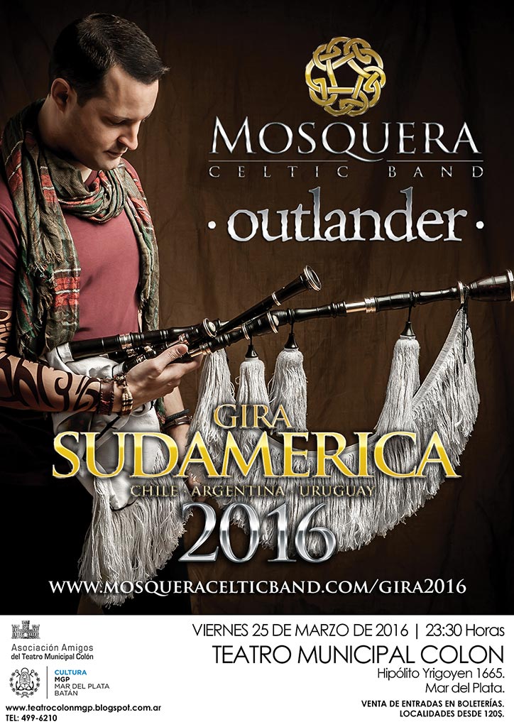 ·Mosquera Celtic Band· en el Teatro 'Colón' de Mar del Plata, Argentina (Gira "Outlander" Latinoamérica 2016)